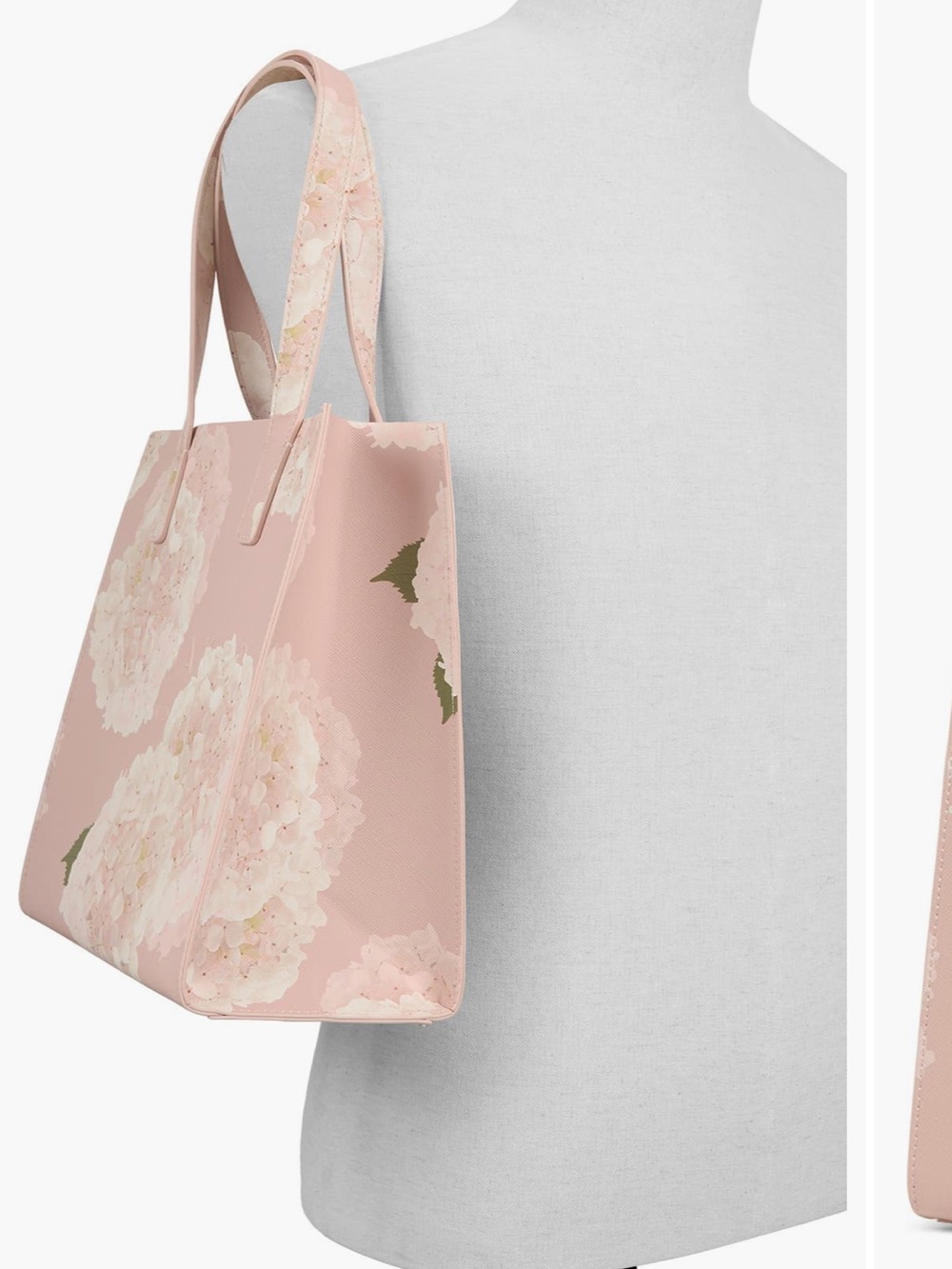 Ted Baker Pink Hydrangea-Print Structured Tote - Picture 2 of 4